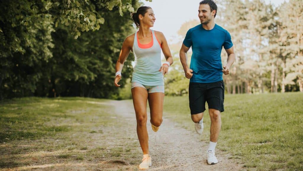 picture of two people Running w