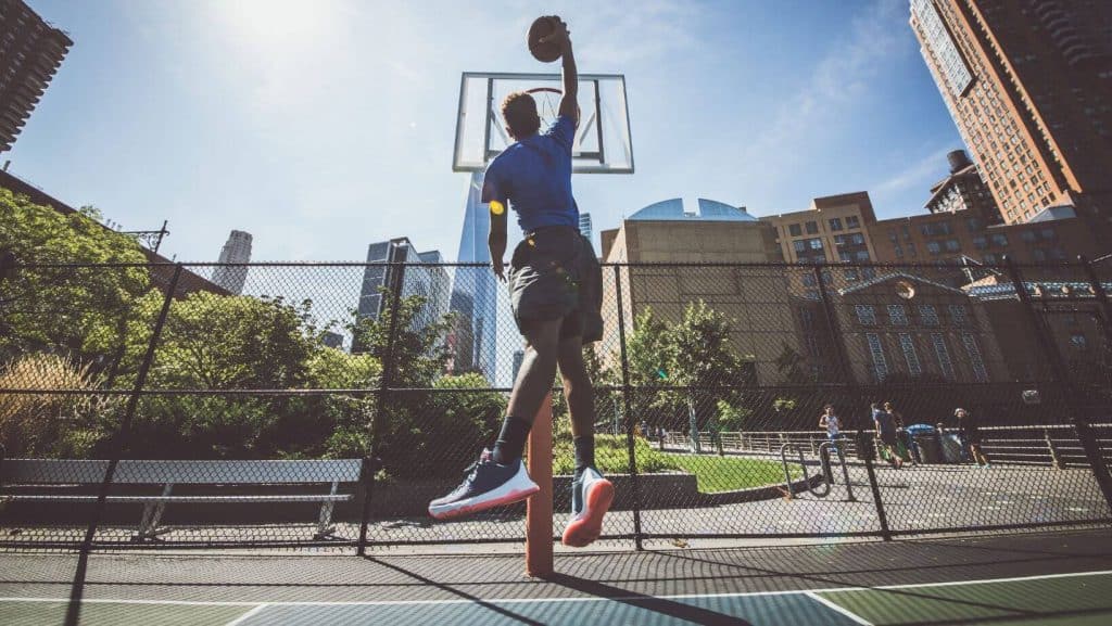 Picture of person playing basketball