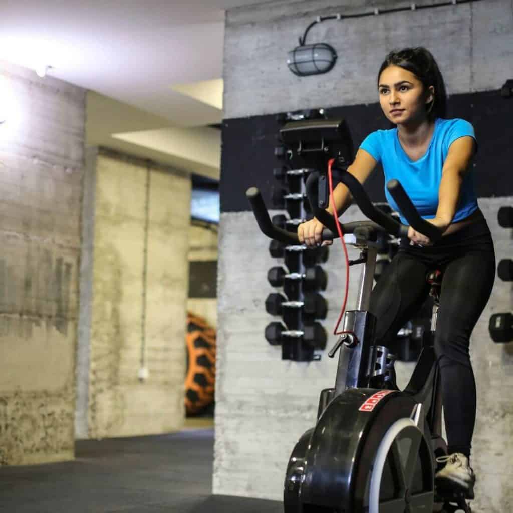 picture of someone cycling on a stationary bike