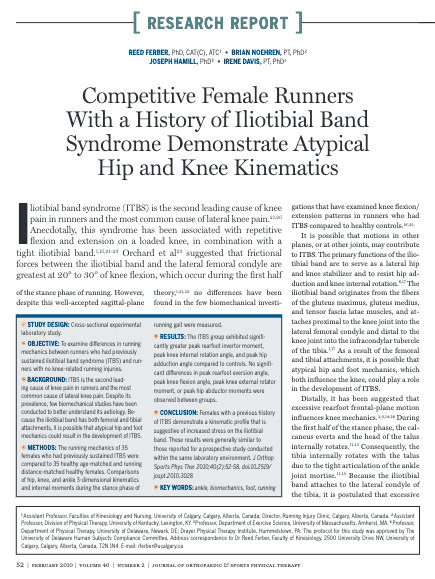 Image of research paper on female runners with iliotibial band syndrome