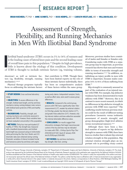 Image of research paper on male runners with iliotibial band syndrome
